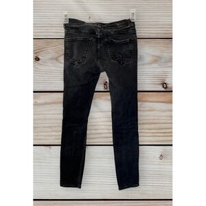 Zara Size 6 Women's Charcoal Black Denim Mid Rise Straight Leg Jeans